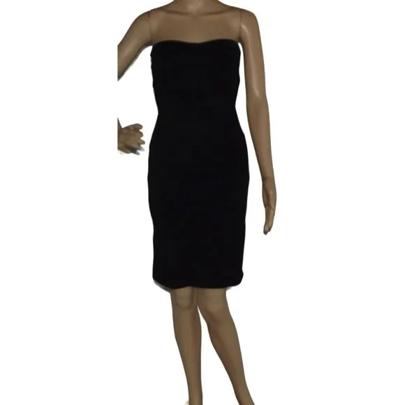 Moda International | Dresses | Moda International Bodycon Dress Xs Black  Strapless Knee Length Victoria Secret | Poshmark